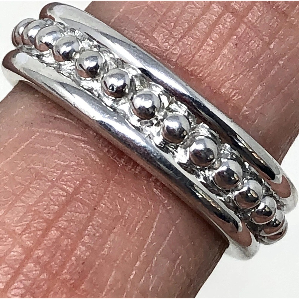 Dot Beaded‎ Ring Sz 7  Aluminum Arthur Court Discontinued Jewelry